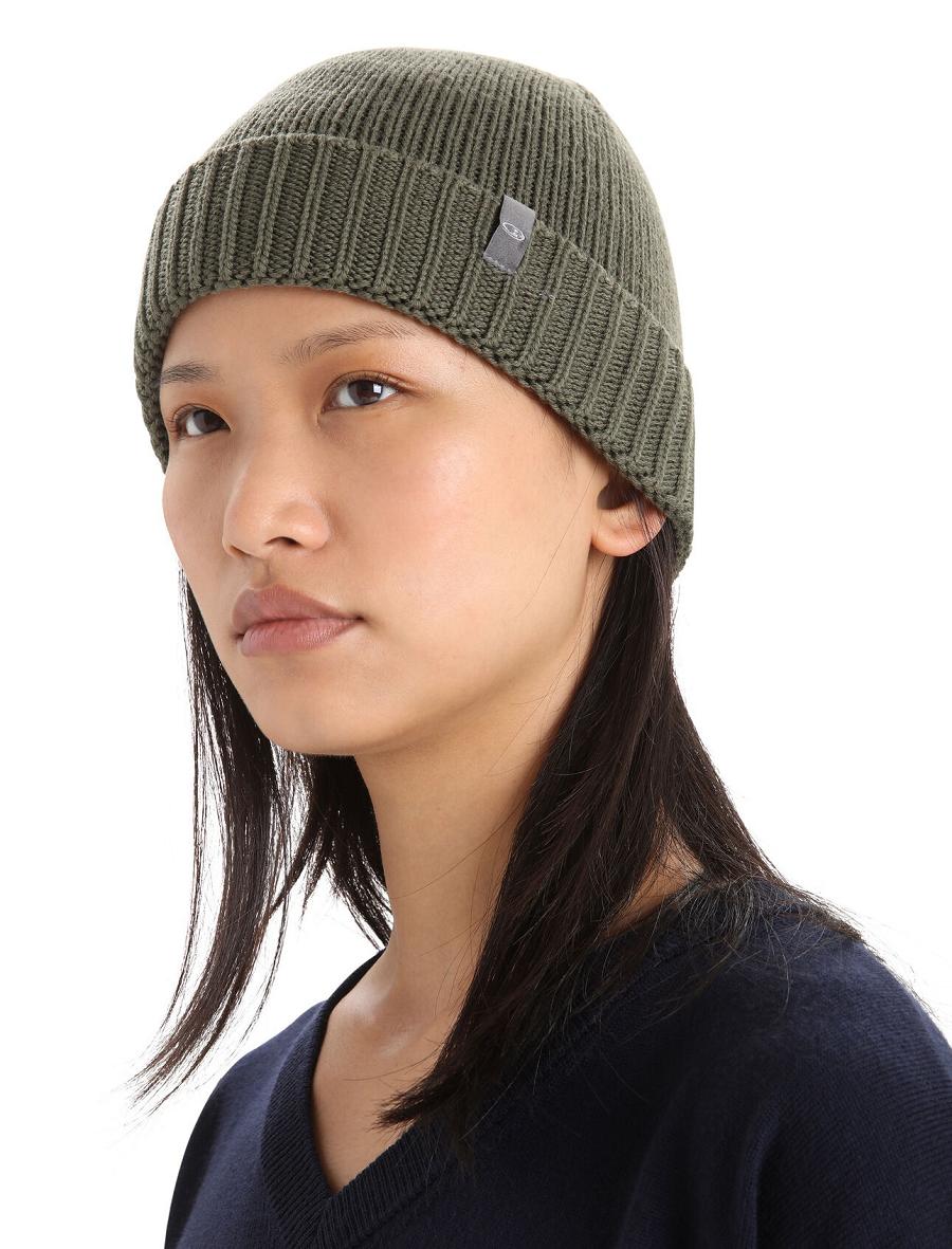 Loden Icebreaker Unisex Merino Vela Cuff Beanie Men's Hats | AU 1089LISH